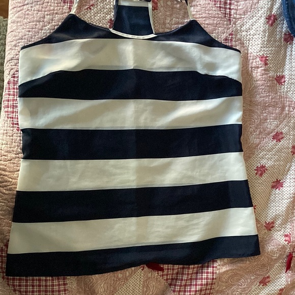 J Crew navy and white striped tank top size 6